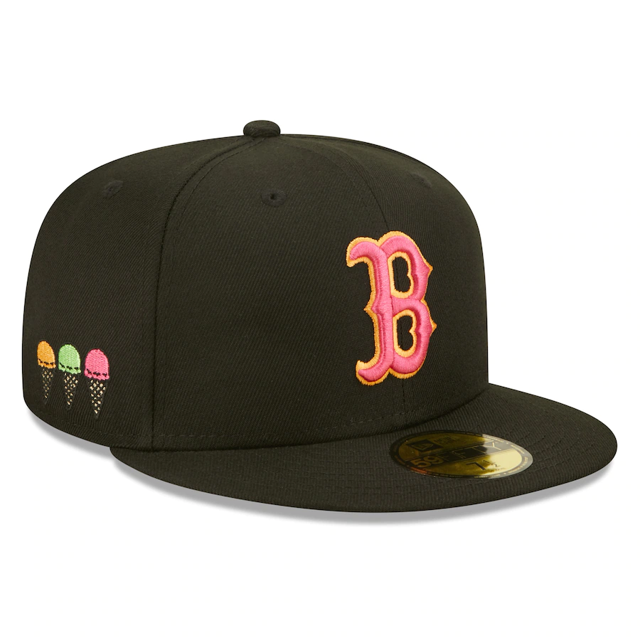 New Era Boston Red Sox Black Summer Sherbet 59FIFTY Fitted Hat