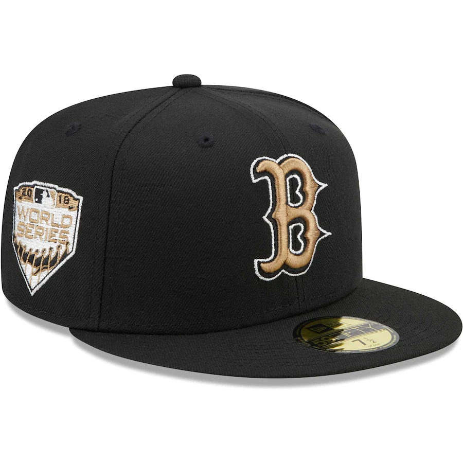 New Era Boston Red Sox Black Wheat Undervisor 59FIFTY Fitted Hat