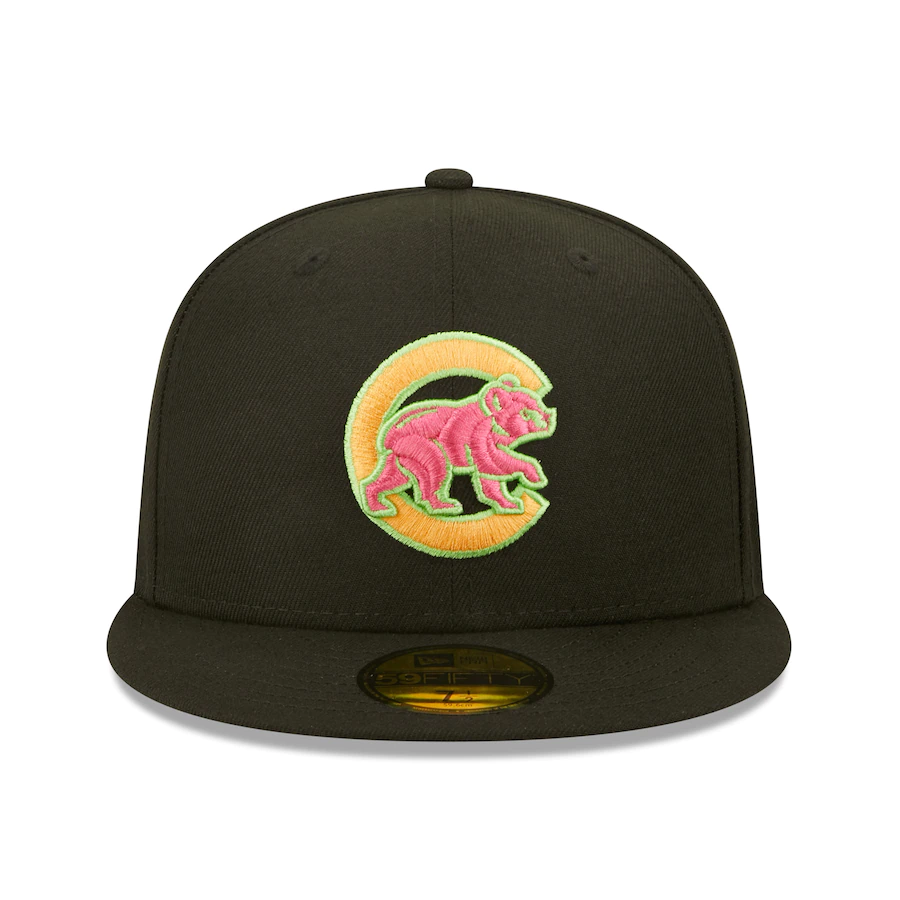 New Era Chicago Cubs Black Summer Sherbet 59FIFTY Fitted Hat