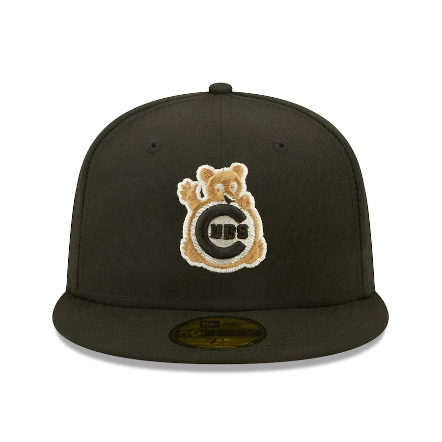 New Era Chicago Cubs Black Wheat Undervisor 59FIFTY Fitted Hat