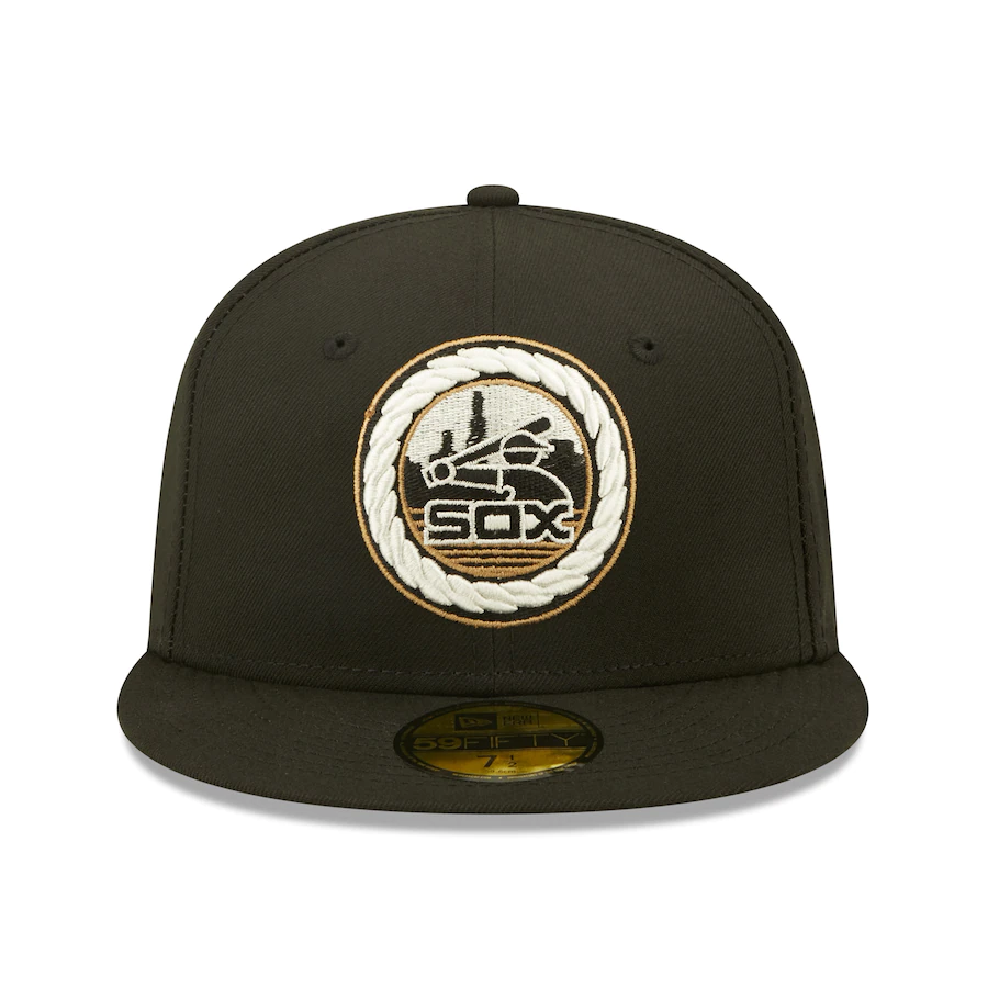 New Era Chicago White Sox Black Alternate Logo Wheat Undervisor 59FIFTY Fitted Hat