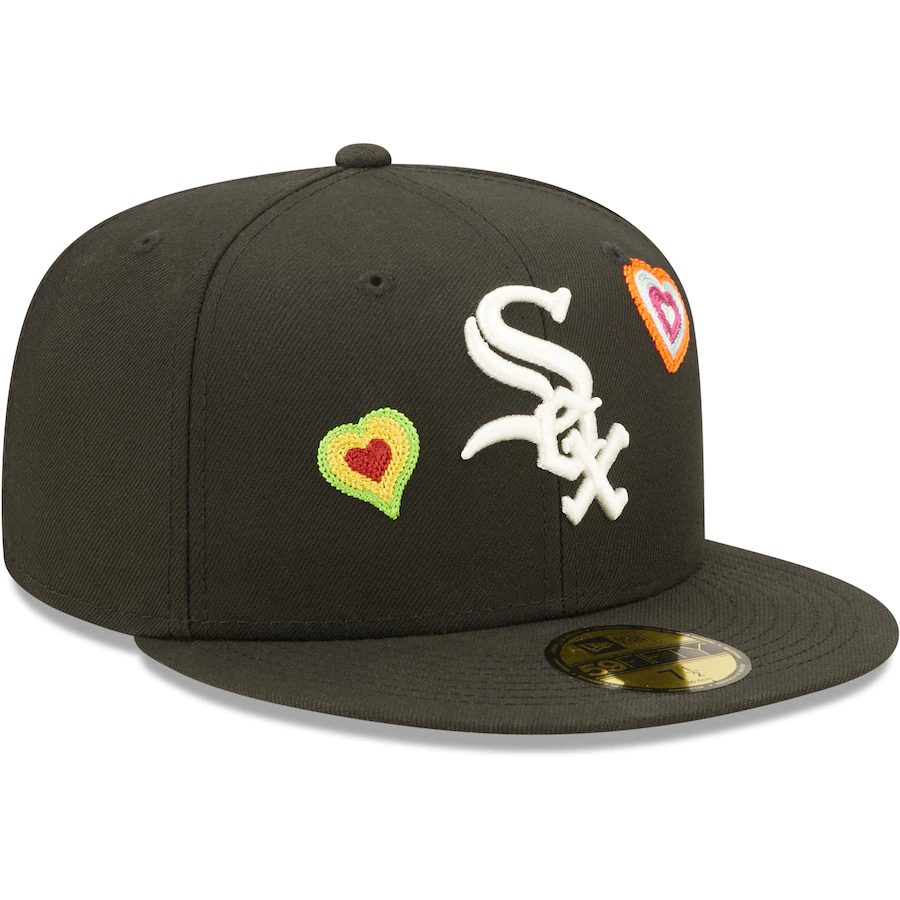 New Era Chicago White Sox Black Chain Stitch Heart 59FIFTY Fitted Hat