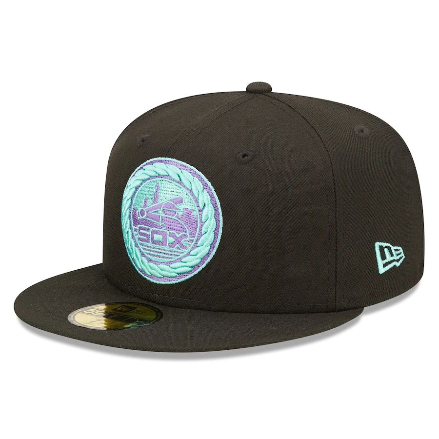 New Era Chicago White Sox Comiskey Park 75th Anniversary Black Light 59FIFTY Fitted Hat