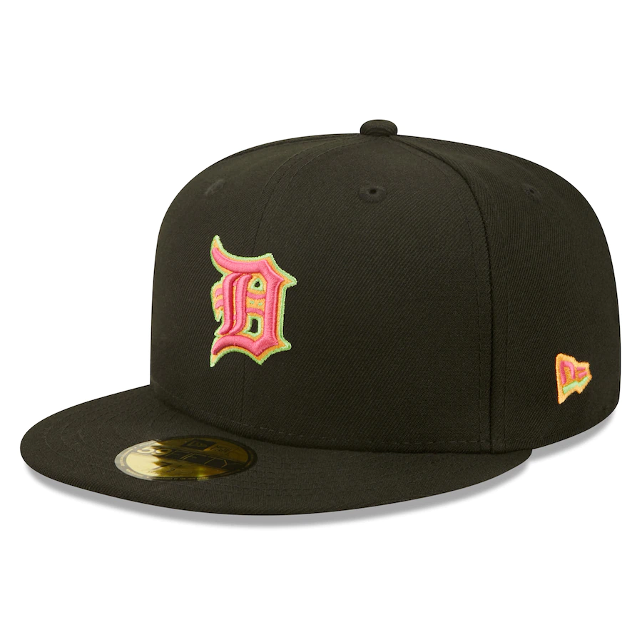 New Era Detroit Tigers Black Summer Sherbet 59FIFTY Fitted Hat