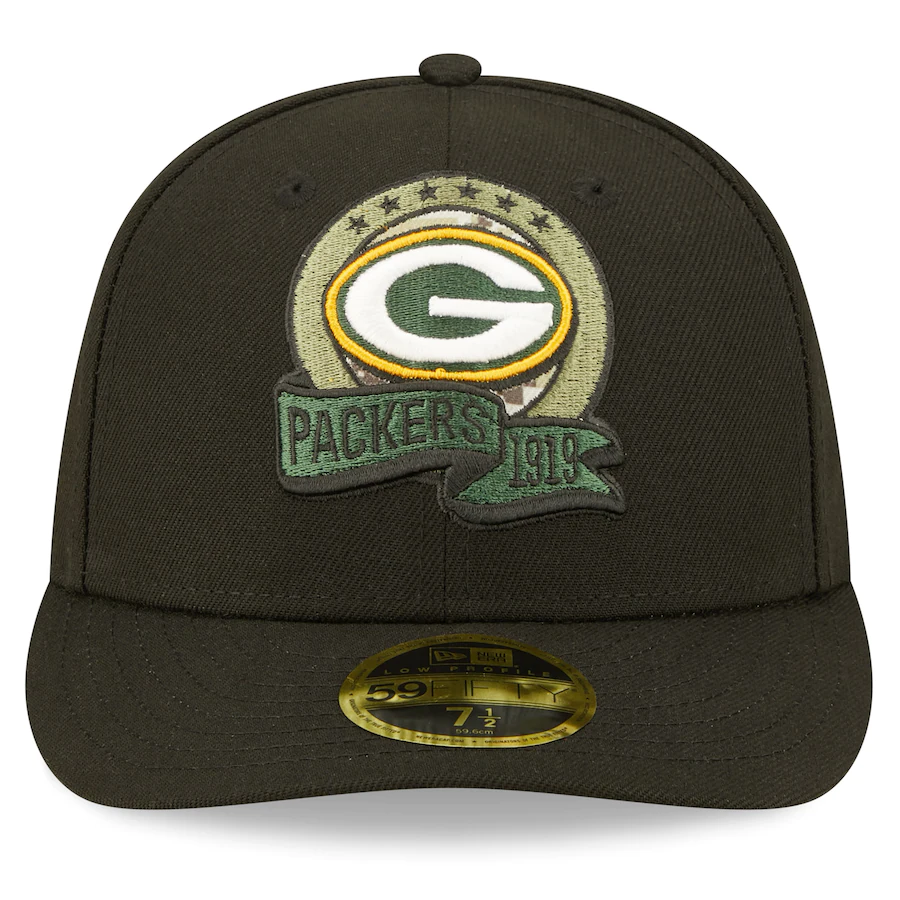 New Era Green Bay Packers 2022 Salute To Service Low Profile 59FIFTY Fitted Hat