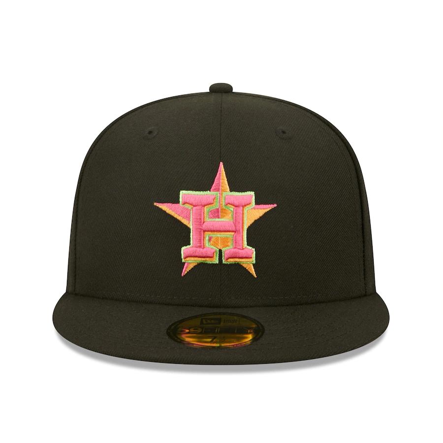 New Era Houston Astros Black Summer Sherbet 59FIFTY Fitted Hat