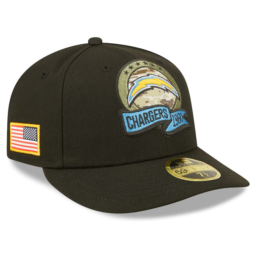 New Era Los Angeles Chargers 2022 Salute To Service Low Profile 59FIFTY Fitted Hat