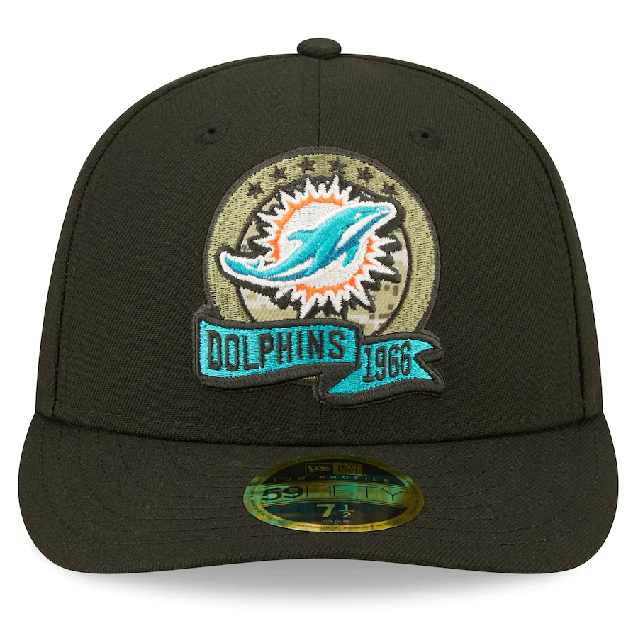 New Era Miami Dolphins 2022 Salute To Service Low Profile 59FIFTY Fitted Hat