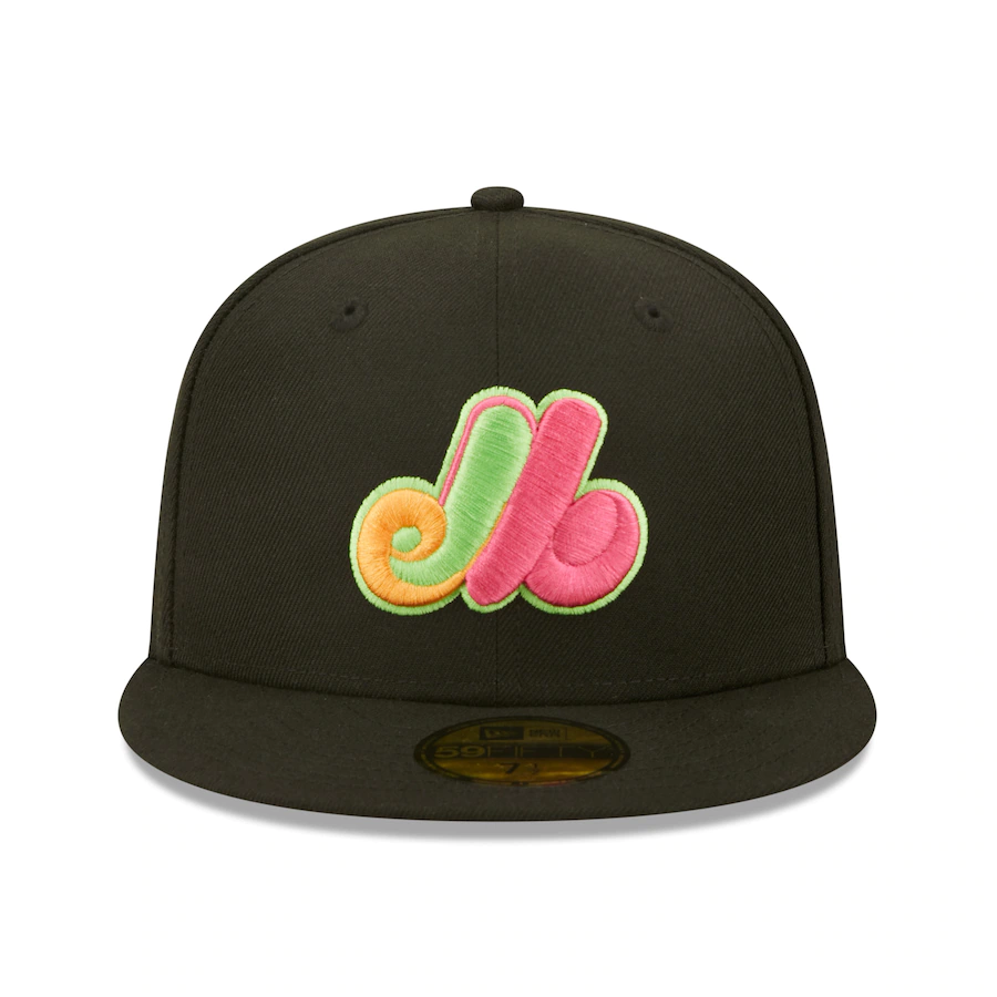 New Era Montreal Expos Black Summer Sherbet 59FIFTY Fitted Hat