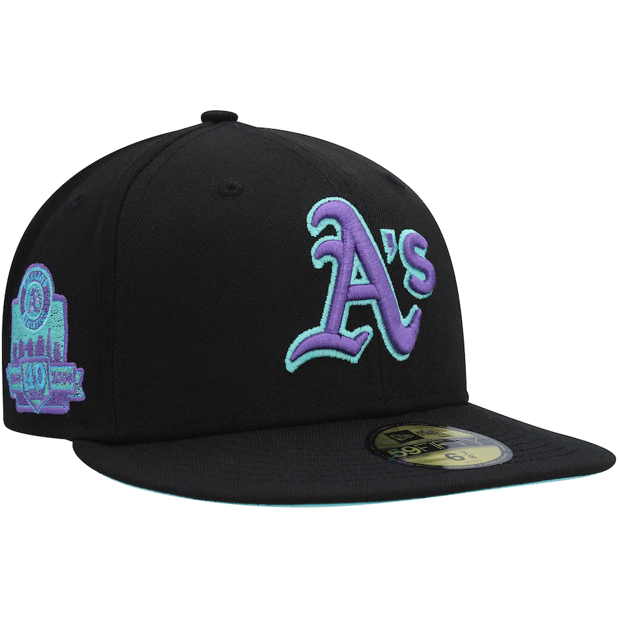New Era Oakland Athletics 40th Anniversary Black Light 59FIFTY Fitted Hat