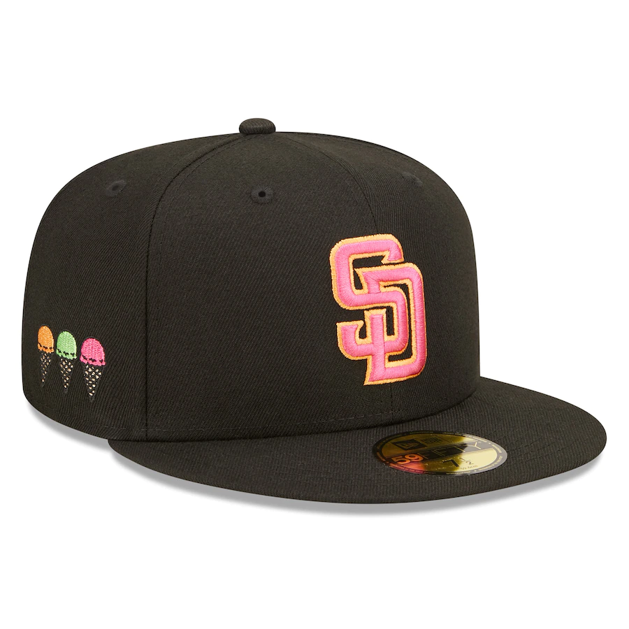 New Era San Diego Padres Black Summer Sherbet 59FIFTY Fitted Hat