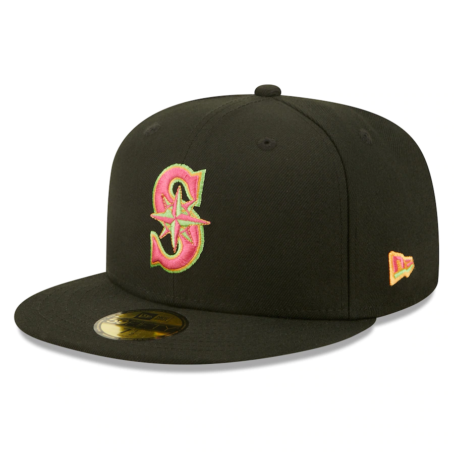 New Era Seattle Mariners Black Summer Sherbet 59FIFTY Fitted Hat