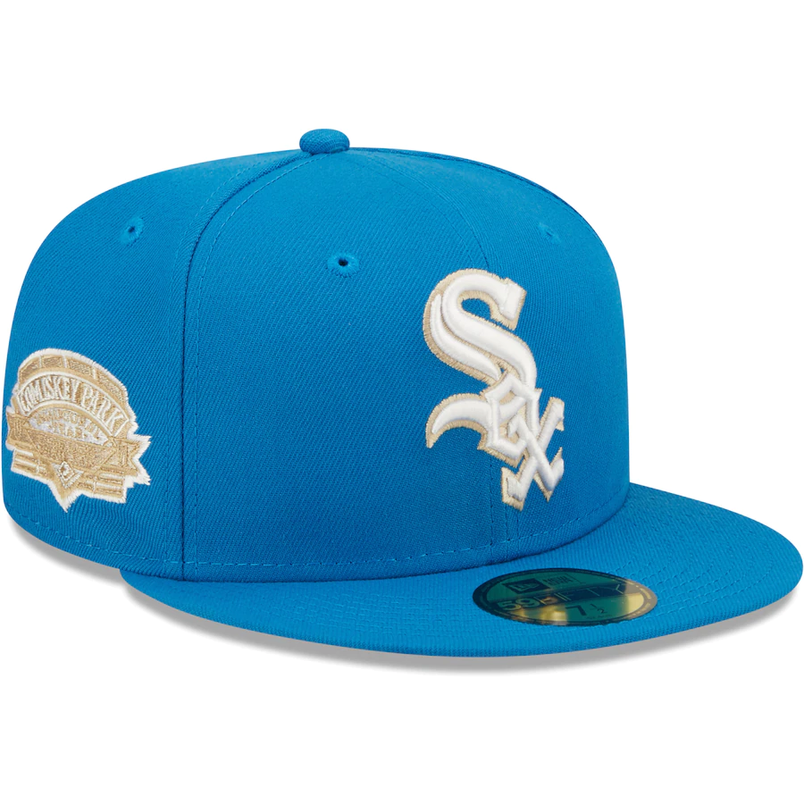 New Era Chicago White Sox Blue Stone Comiskey Park Inaugural Year Undervisor 59FIFTY Fitted Hat