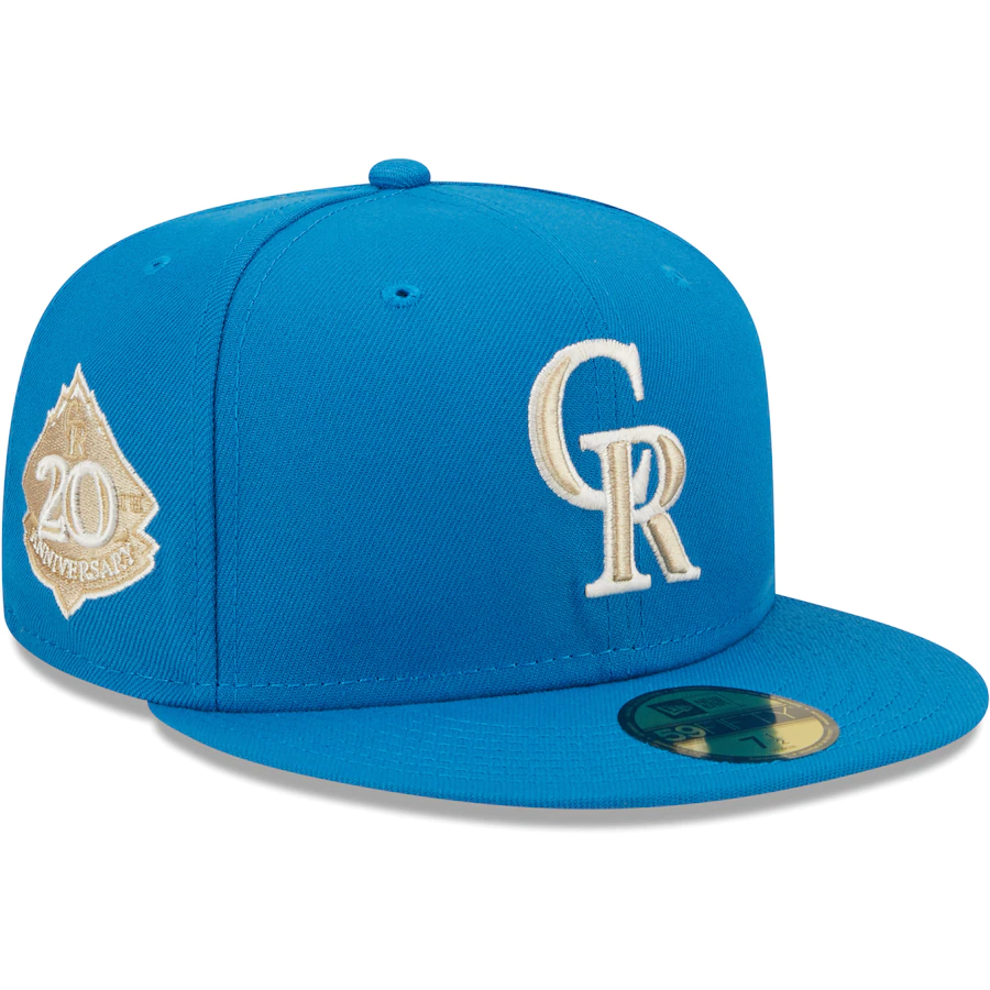 New Era Colorado Rockies Blue Stone 20th Anniversary Undervisor 59FIFTY Fitted Hat