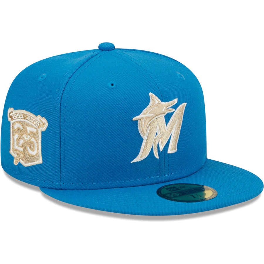 New Era Miami Marlins Blue Stone 25th Anniversary Undervisor 59FIFTY Fitted Hat