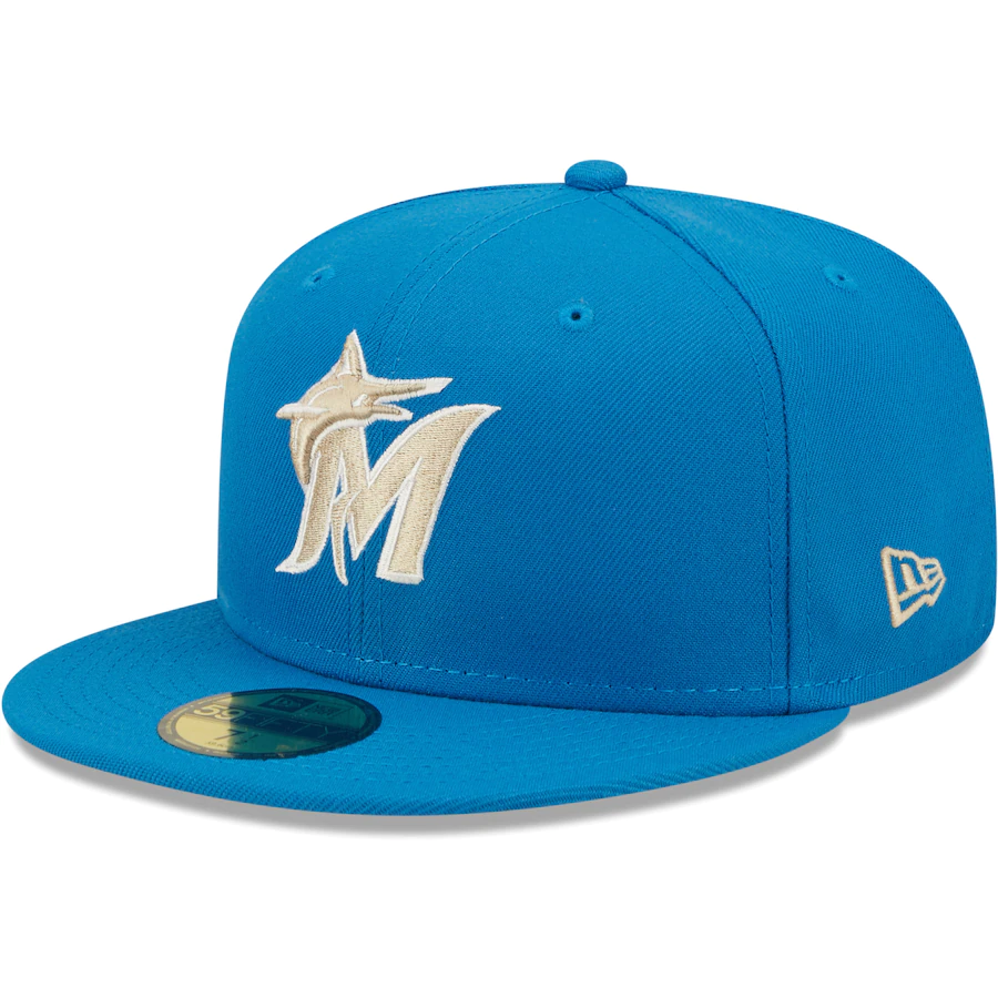 New Era Miami Marlins Blue Stone 25th Anniversary Undervisor 59FIFTY Fitted Hat