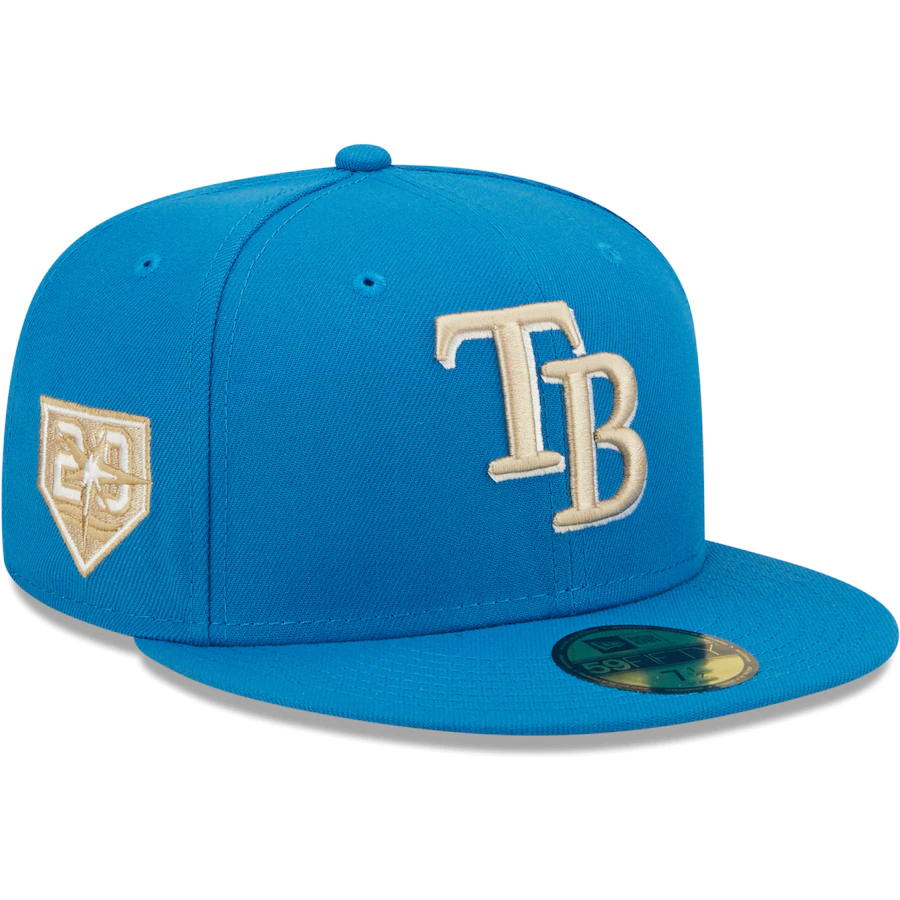New Era Tampa Bay Rays Blue Stone 20th Anniversary Undervisor 59FIFTY Fitted Hat