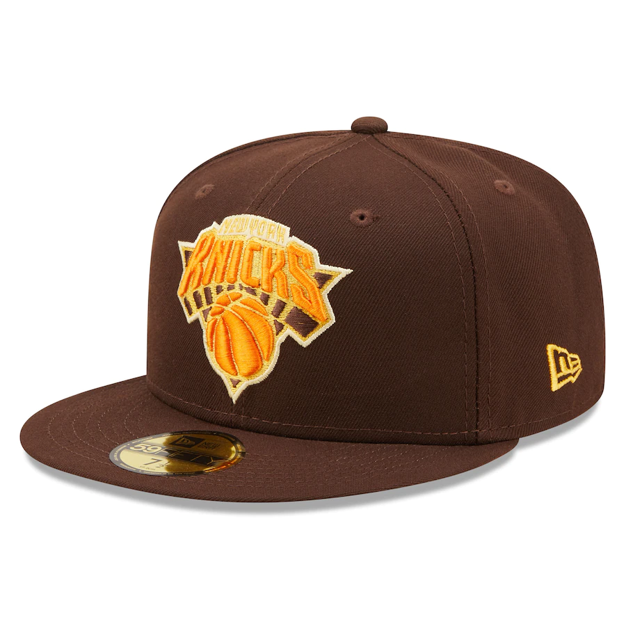 New Era New York Knicks Brown Burnt Wood Orange Popsicle 59FIFTY Fitted Hat