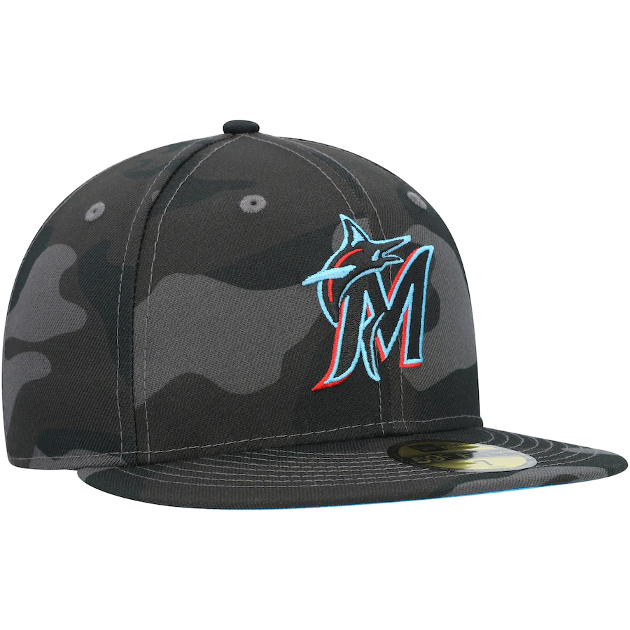 New Era Miami Marlins Camo Dark 59FIFTY Fitted Hat