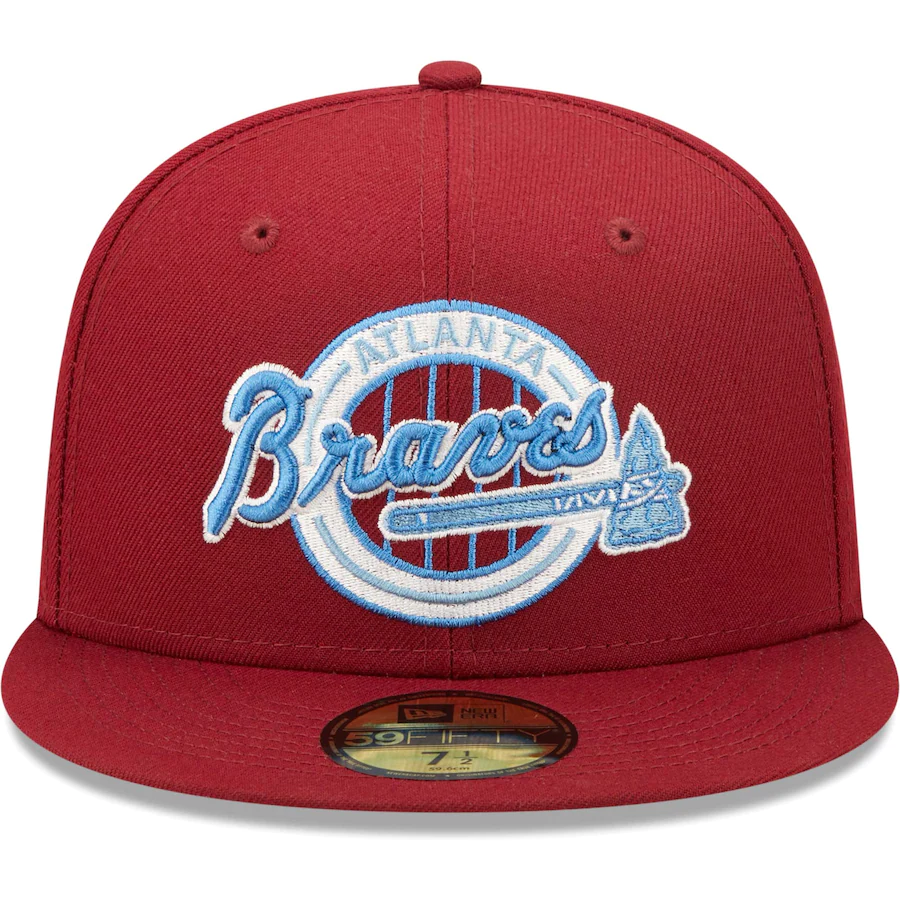 New Era Atlanta Braves Cardinal 30th Season in Atlanta Air Force Blue Undervisor 59FIFTY Fitted Hat