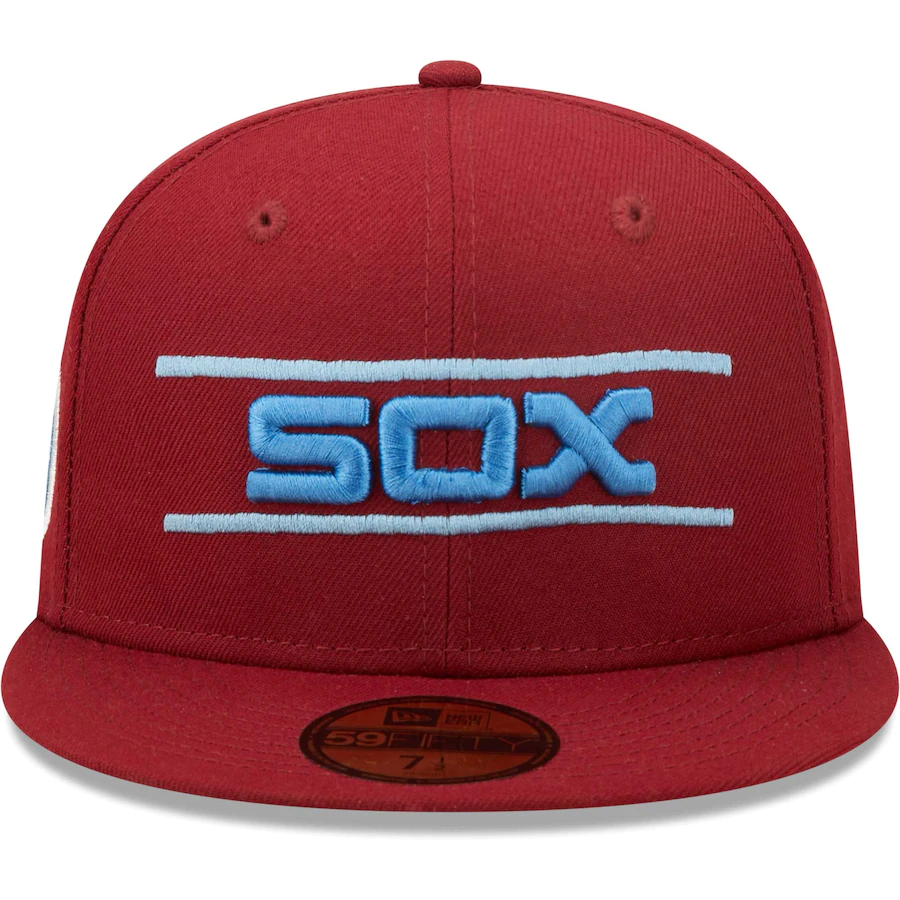 New Era Chicago White Sox Cardinal 75 Years Air Force Blue Undervisor 59FIFTY Fitted Hat