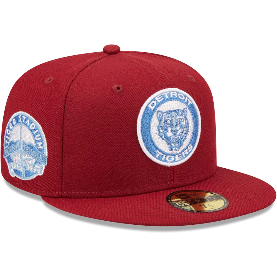 New Era Detroit Tigers Cardinal Tiger Stadium Final Season Air Force Blue Undervisor 59FIFTY Fitted Hat