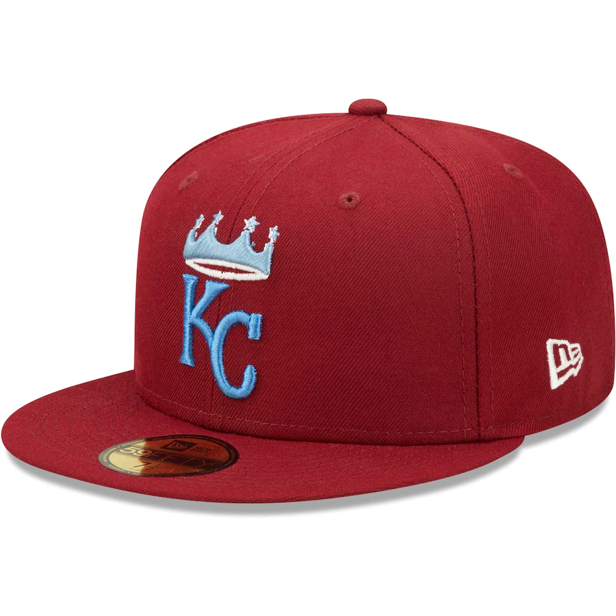New Era Kansas City Royals Cardinal 2015 World Series Champions Air Force Blue Undervisor 59FIFTY Fitted Hat