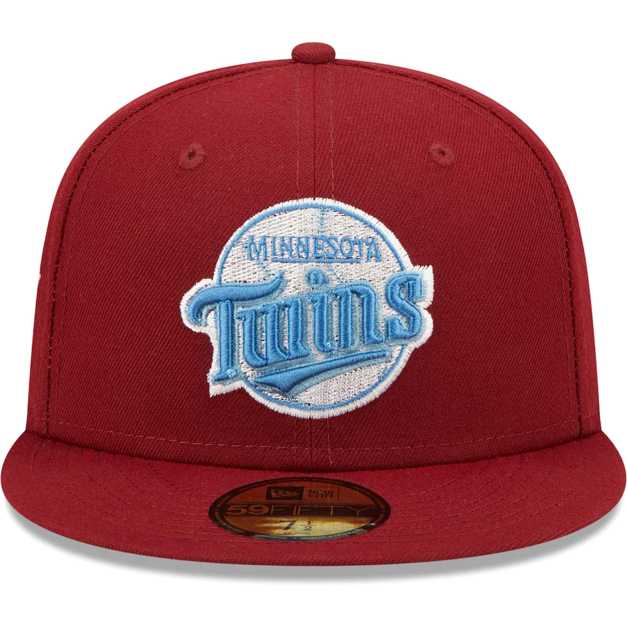 New Era Minnesota Twins Cardinal 30th Anniversary Air Force Blue Undervisor 59FIFTY Fitted Hat