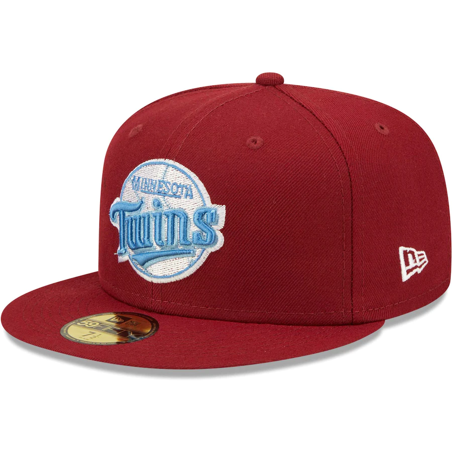 New Era Minnesota Twins Cardinal 30th Anniversary Air Force Blue Undervisor 59FIFTY Fitted Hat