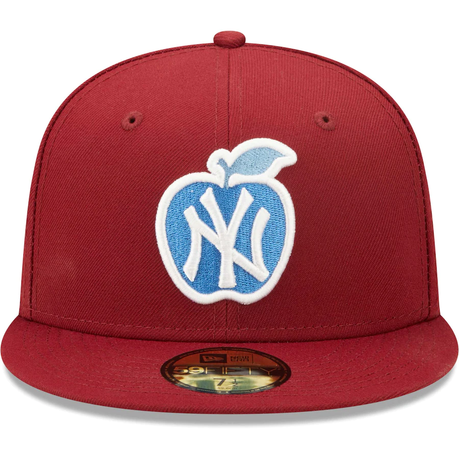 New Era New York Yankees Cardinal 1999 World Series Apple Logo Air Force Blue Undervisor 59FIFTY Fitted Hat
