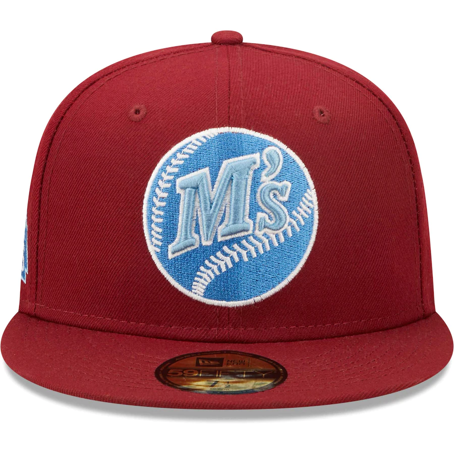 New Era Seattle Mariners Cardinal 30th Anniversary Air Force Blue Undervisor 59FIFTY Fitted Hat