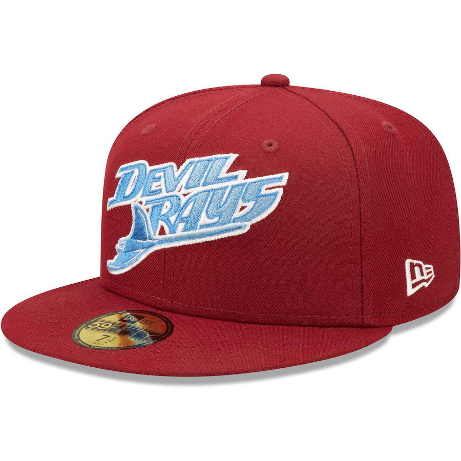 New Era Tampa Bay Rays Cardinal 1998 Inaugural Season Air Force Blue Undervisor 59FIFTY Fitted Hat
