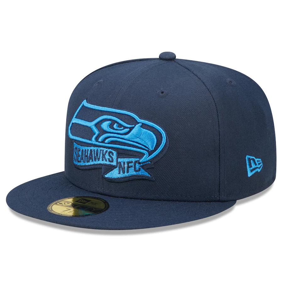 New Era Seattle Seahawks Navy Tonal 2022 Sideline 59FIFTY Fitted Hat