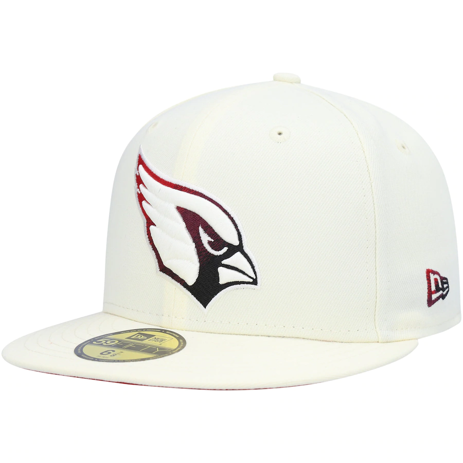 New Era Arizona Cardinals Cream Chrome Color Dim 59FIFTY Fitted Hat