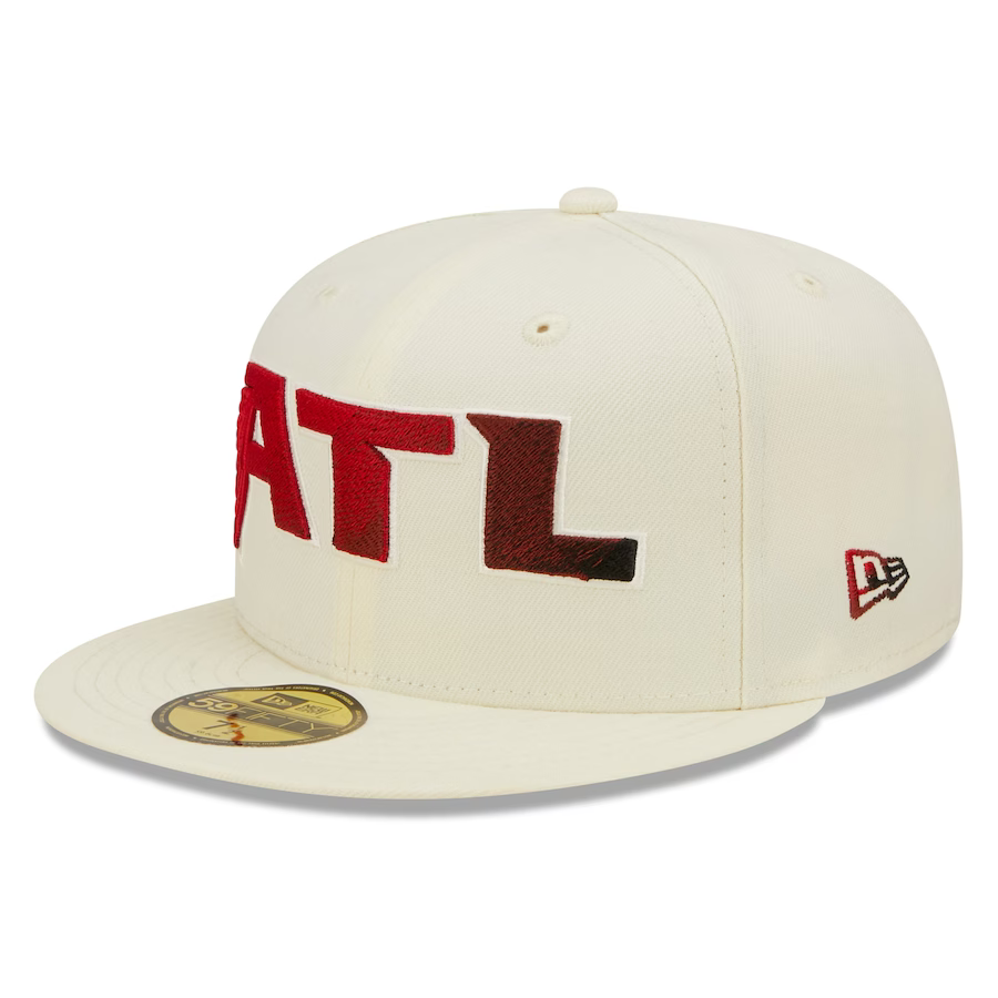 New Era Atlanta Falcons Cream Chrome Color Dim 59FIFTY Fitted Hat
