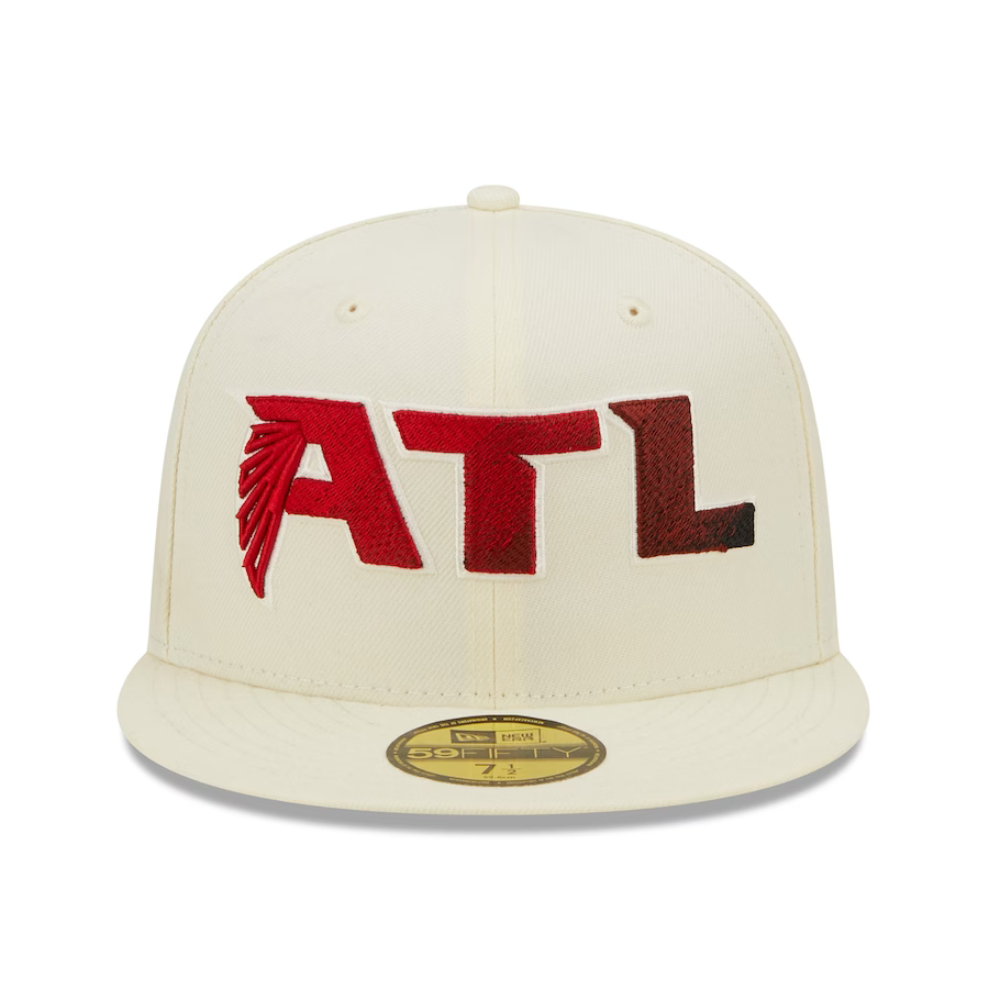 New Era Atlanta Falcons Cream Chrome Color Dim 59FIFTY Fitted Hat