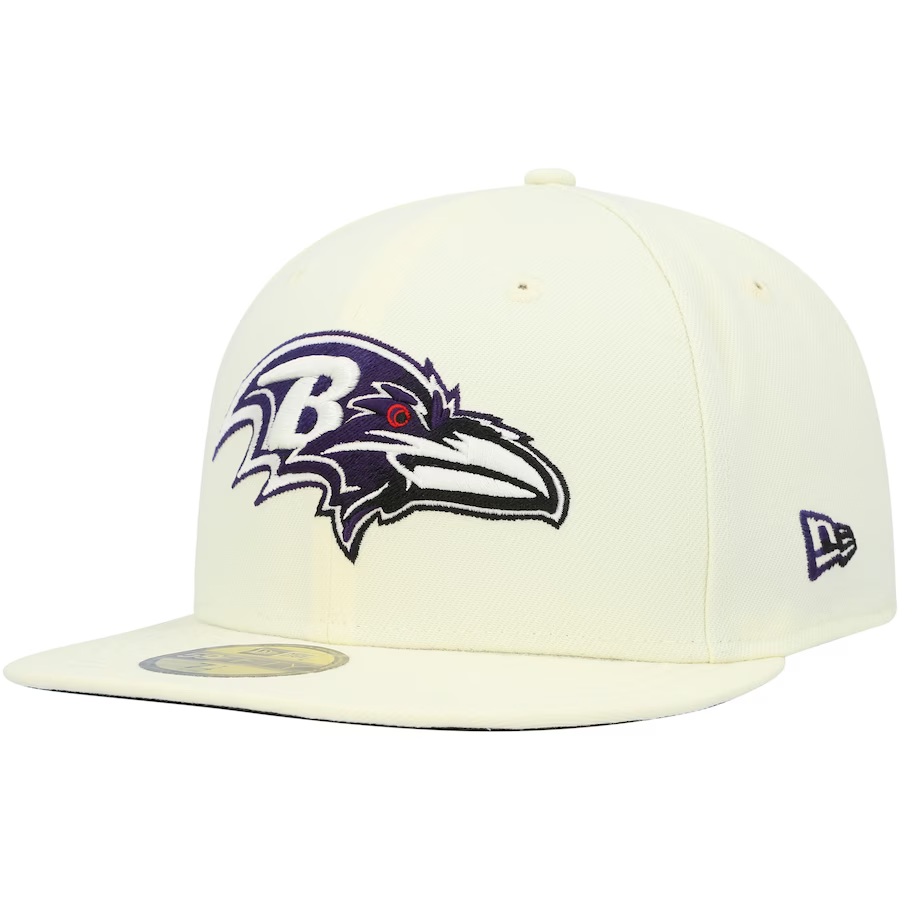 New Era Baltimore Ravens Cream Chrome Color Dim 59FIFTY Fitted Hat