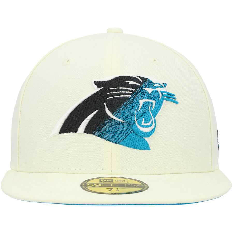 New Era Carolina Panthers Cream Chrome Color Dim 59FIFTY Fitted Hat