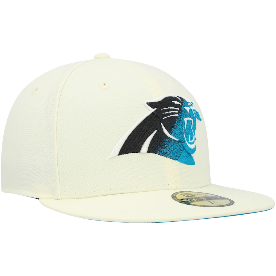 New Era Carolina Panthers Cream Chrome Color Dim 59FIFTY Fitted Hat