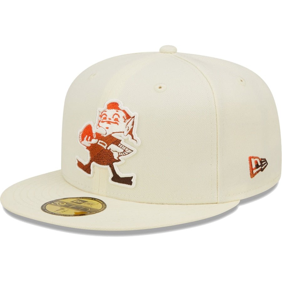 New Era Cleveland Browns Alt Cream Chrome Color Dim 59FIFTY Fitted Hat