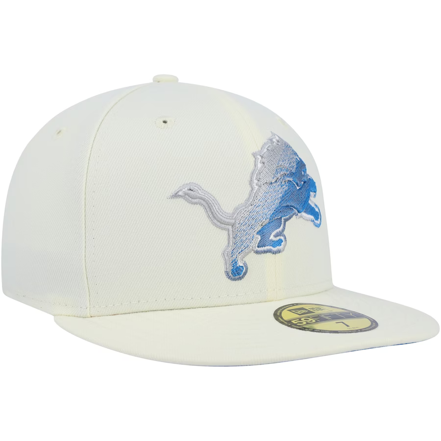 New Era Detroit Lions Cream Chrome Color Dim 59FIFTY Fitted Hat