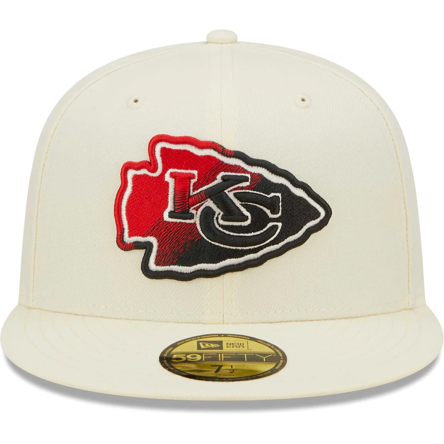 New Era Kansas City Chiefs  Cream Chrome Color Dim 59FIFTY Fitted Hat