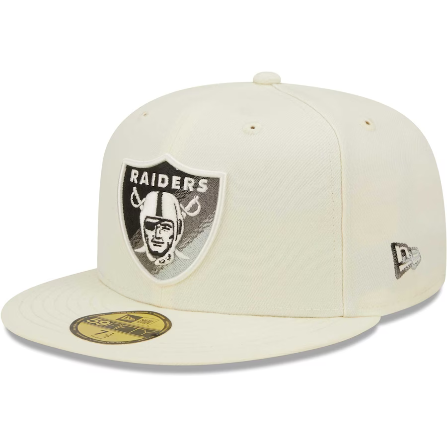 New Era Las Vegas Raiders Cream Chrome Color Dim 59FIFTY Fitted Hat