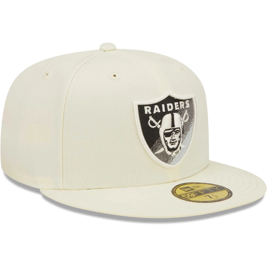 New Era Las Vegas Raiders Cream Chrome Color Dim 59FIFTY Fitted Hat