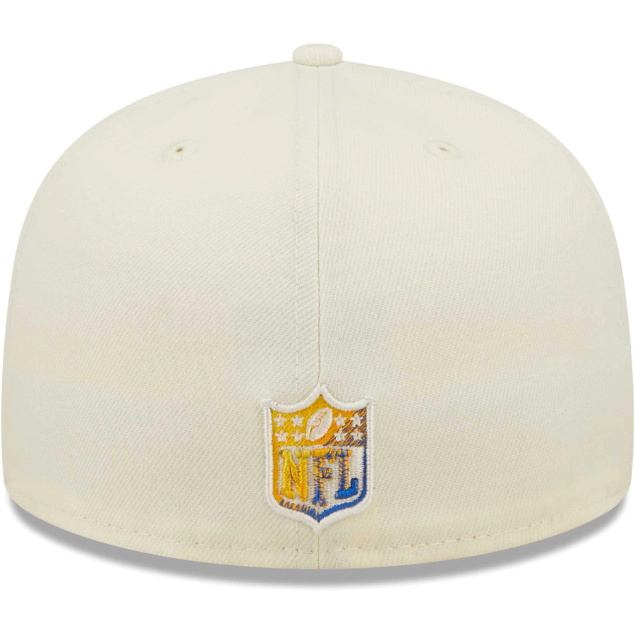 New Era Los Angeles Rams Cream Chrome Color Dim 59FIFTY Fitted Hat