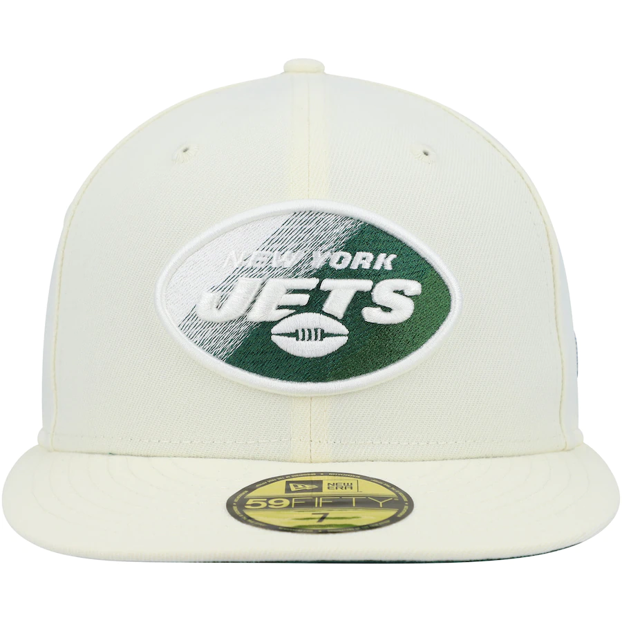 New Era New York Jets Cream Chrome Color Dim 59FIFTY Fitted Hat