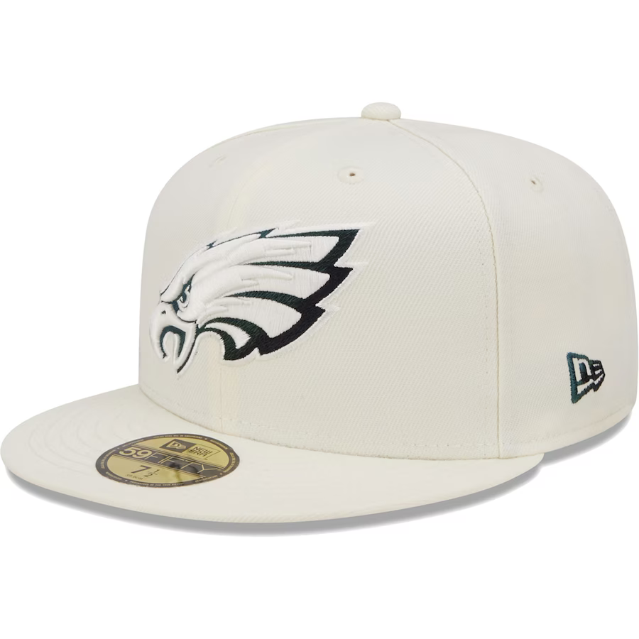 New Era Philadelphia Eagles Cream Chrome Color Dim 59FIFTY Fitted Hat