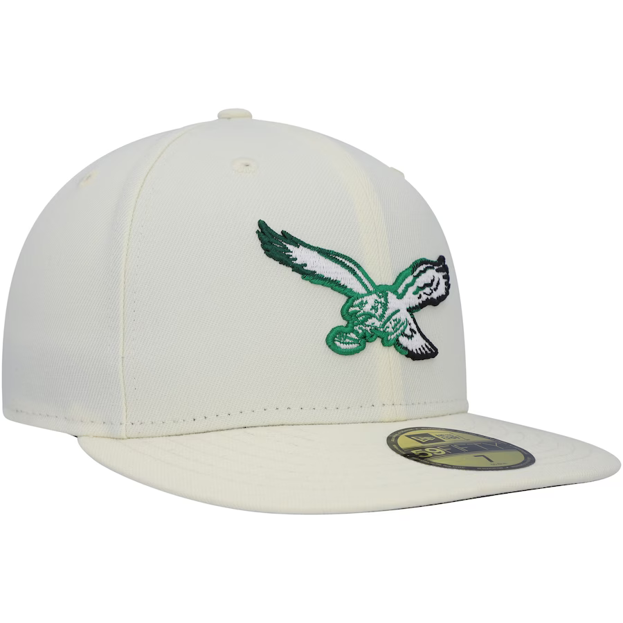 New Era Philadelphia Eagles Alt Cream Chrome Color Dim 59FIFTY Fitted Hat