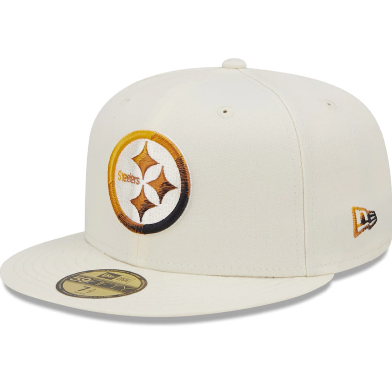 New Era Pittsburgh Steelers Cream Chrome Color Dim 59FIFTY Fitted Hat
