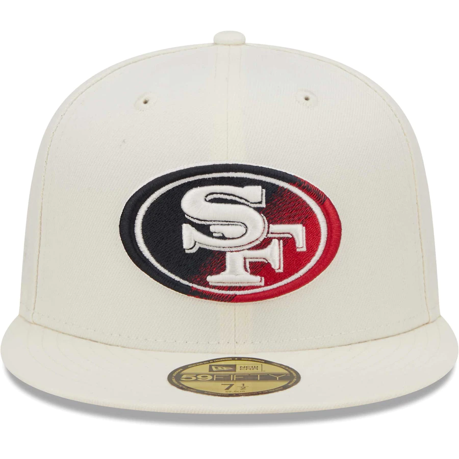 New Era San Francisco 49ers Cream Chrome Color Dim 59FIFTY Fitted Hat